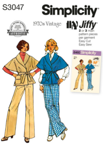 Simplicity Sewing Pattern 1970s Misses' Pants and Jacket S3047