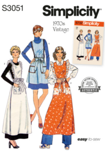 Simplicity Sewing Pattern 1970s Misses' Apron in Two Lengths S3051