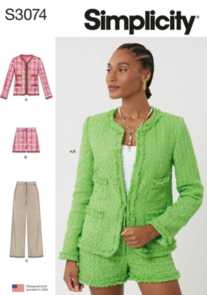 Simplicity Sewing Pattern Misses' and Miss Petite Jacket, Shorts and Pants S3074