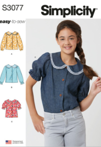 Simplicity Sewing Pattern Girls' Tops S3077