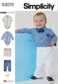 Simplicity Sewing Pattern Babies' Bodysuits, Shorts and Pants S3079