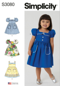 Simplicity Sewing Pattern Toddlers' Dresses S3080