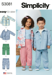 Simplicity Sewing Pattern Toddlers' Jackets and Pants S3081