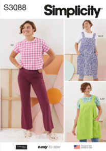 Simplicity Sewing Pattern Misses' Tops, Pants and Apron Dresses S3088