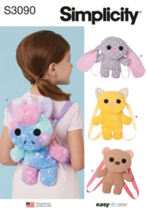 Simplicity Sewing Pattern Animal Mini Backpacks S3090