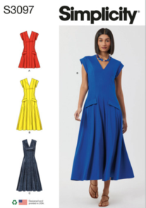 Simplicity Sewing Pattern Misses' Dress with Length and Sleeve Variations S3097