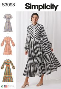 Simplicity Sewing Pattern Misses' Dress with Sleeve and Length Variations S3098