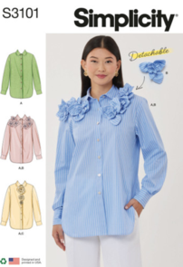 Simplicity Sewing Pattern Misses' Shirt with Detachable 3D Flowers S3101
