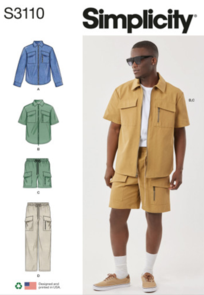 Simplicity Sewing Pattern Men's Shirts, Shorts and Pants S3110