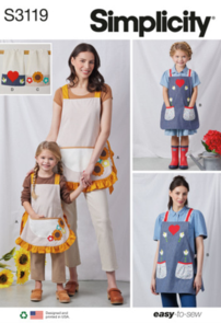 Simplicity Sewing Pattern Children and Misses' Aprons and Kitchen Accessories S3119