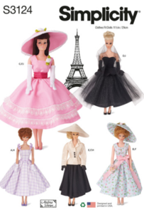 Simplicity Sewing Pattern 11-1/2" Fashion Doll Clothes by Andrea Schewe S3124