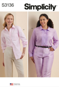 Simplicity Sewing Pattern Misses' and Women's Button Up Shirt S3136