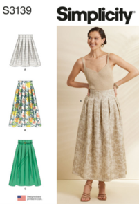 Simplicity Sewing Pattern Misses' Pleated Skirt in Two Lengths and Belt S3139