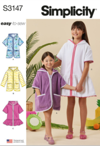 Simplicity Sewing Pattern Children's and Girls' Hooded Cover Up S3147