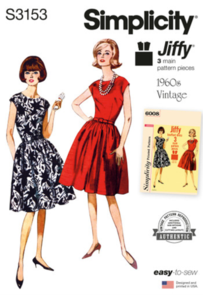 Simplicity Sewing Pattern 1960s Misses' One Piece Jiffy Dress S3153