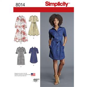 Simplicity Pattern 8014 Women's Shirt Dress