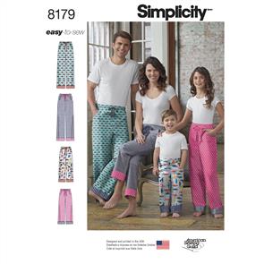 Simplicity Pattern 8179 Child, Teen and Adult Lounge Pant