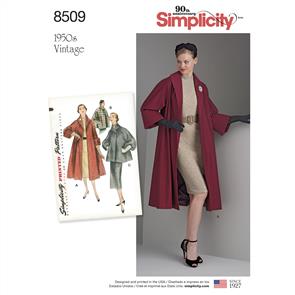 Simplicity Pattern 8509 Misses' Vintage Coat or Jacket