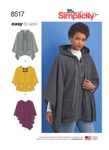 Simplicity Sewing Pattern Misses' Set of Ponchos