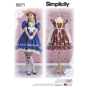 Simplicity Pattern 8671 Women’s Lolita Costume Dresses