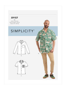 Simplicity Sewing Pattern Men's Open Pointed Collar Shirts