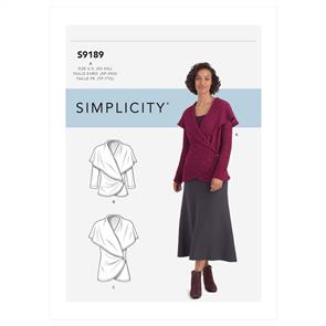 Simplicity Pattern 9189 Misses' Knit Wrap Jacket