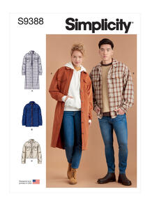 Simplicity Sewing Pattern Unisex Shirt Jackets