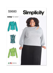 Simplicity Women's Knit Top with Sleeve Variations