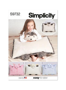 Simplicity Plush Animal Pillow Cases S9732