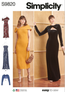 Simplicity Sewing Pattern Misses' Knit Dresses and Shrug S9820