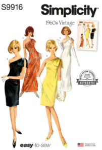 Simplicity Sewing Pattern 1960s Misses' Dress in Two Lengths S9916