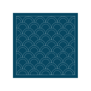 Olympus Sashiko sampler Traditional Design Seigaiha Navy