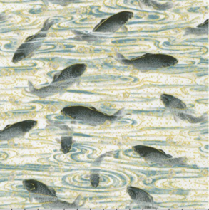 Robert Kaufman Imperial Collection 17 - Fish - Dusty Blue