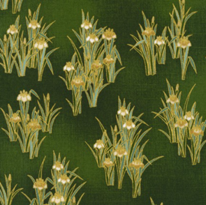 Robert Kaufman Imperial Collection 17 - Small Japanese Iris - Green