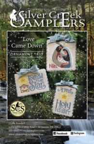Silver Creek Samplers Cross Stitch Chart - Love Came Down Ornament Trio