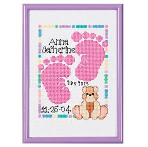 Janlynn Baby Footprints - Counted Cross Stitch Kit - Birth Record