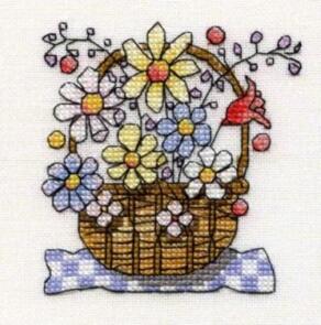 Michael Powell Mini Basket of Flowers Cross-Stitch Kit