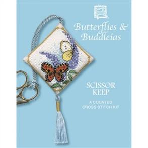 Textile Heritage Cross Stitch Kit Scissor Keep - Butterflies & Buddleia