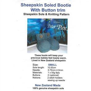 Alpaca Yarns Sheepskin Soled Bootie w/ Button Trim Kit
