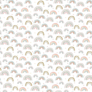 Dear Stella 100% Cotton Flannel - Follow the Rainbow - White