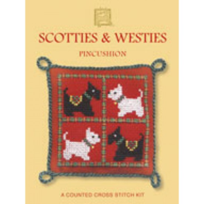 Textile Heritage Cross Stitch Kit Pincushion – Scotties & Westies