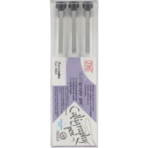 KURETAKE ZIG CALLIGRAPHY PEN Oblique Tip Black 3 pcs.