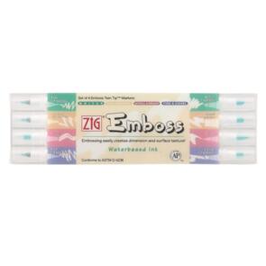 KURETAKE ZIG EMBOSS Twin Tip Assorted 4 pcs. set