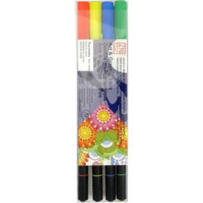 KURETAKE ZIG ART & GRAPHIC TWIN 4 COLOURS SET "Core Colours"