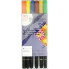 KURETAKE ZIG ART & GRAPHIC TWIN 6 COLOURS SET "Vivid"