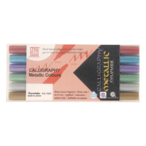 KURETAKE ZIG MEMORY SYSTEM Calligraphy Metallic Colours 6pc