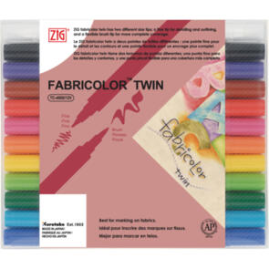 KURETAKE ZIG FABRICOLOR TWIN 12 colours set