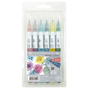 KURETAKE ZIG CLEAN COLOR Real Brush 6 colors set "Smoky Colors"