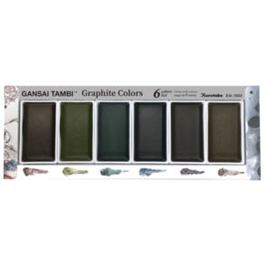 KURETAKE GANSAI TAMBI GRAPHITE COLORS 6 color set