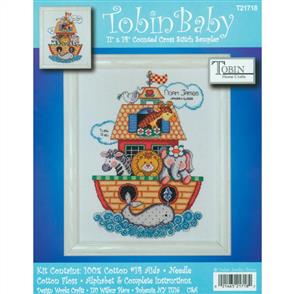 Tobin Baby Cross Stitch Kit: Noah's Ark Birth Record